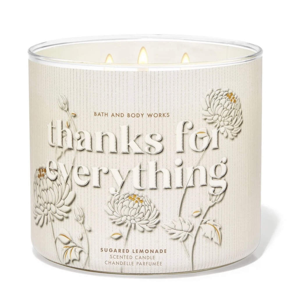 New Bath & Body Works 3-Wick Candle in Sugared Lemonade
